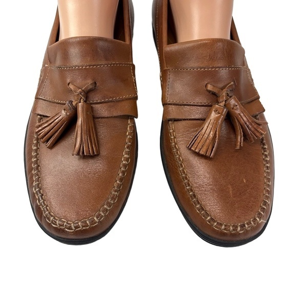Cole Haan Mens Size 8.5M Brown Loafer Leather Tassel Slipon Dress Shoes Classic - Picture 2 of 8